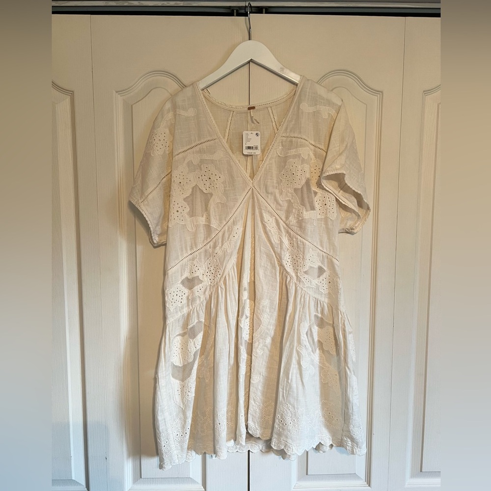 Free People Daylight Mini Dress - L - Ivory / Tea